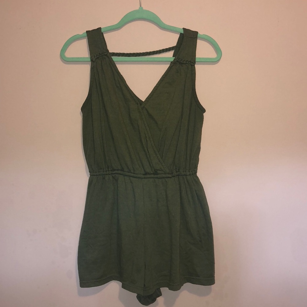 Small green romper from Universal Threads, bought at Target